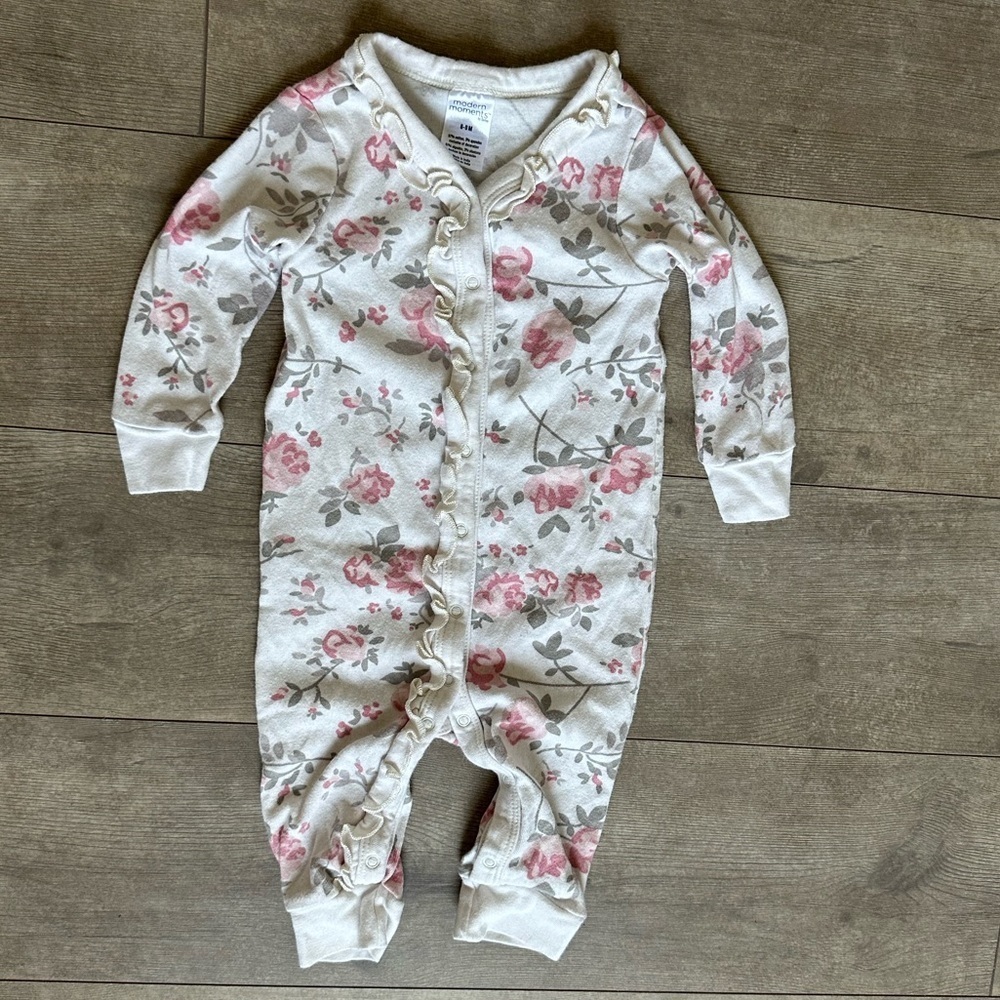 Modern Moments Gerber Coveralls 6-9 Months Baby Girl